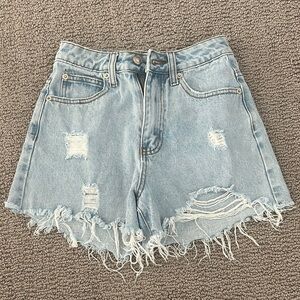 Princess Polly Rose Denim Shorts Size 0